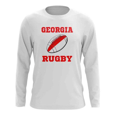 Georgia Rugby Ball Long Sleeve Tee (White)_1
