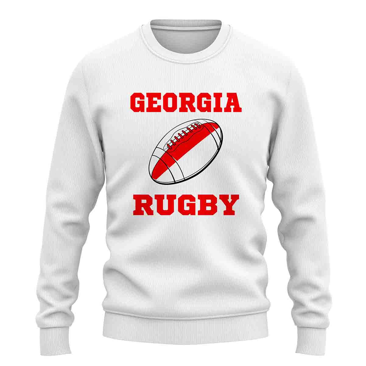 Georgia Rugby Ball Sweatshirt (White)_1