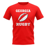 Georgia Rugby Ball T-Shirt (Red)_1