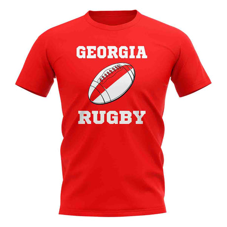 Georgia Rugby Ball T-Shirt (Red)_1