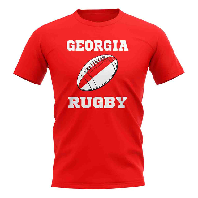Georgia Rugby Ball T-Shirt (Red)_1