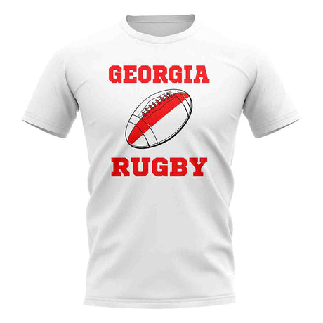 Georgia Rugby Ball T-Shirt (White)_1