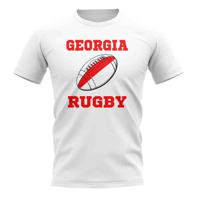 Georgia Rugby Ball T-Shirt (White)_1