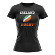 Ireland Rugby Ball T-Shirt (Black) - Ladies_1