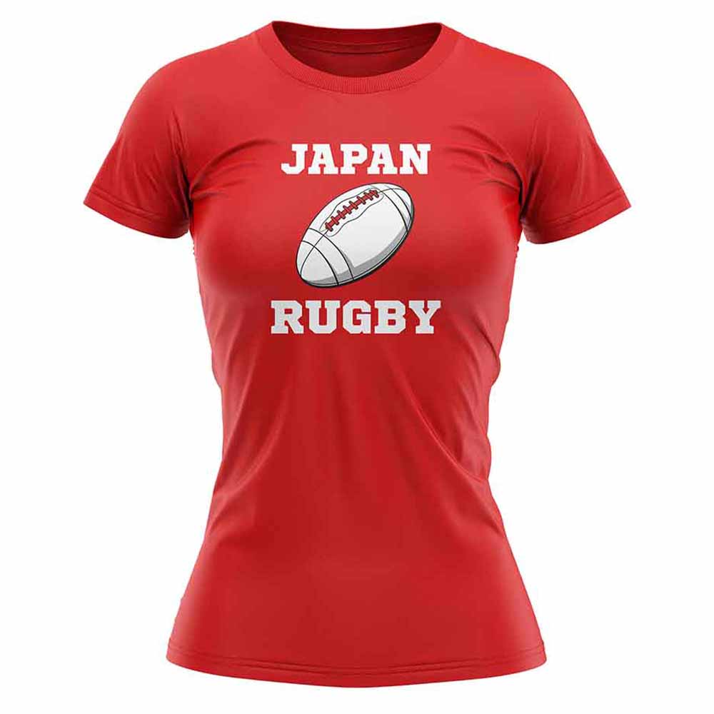 Japan  Rugby Ball T-Shirt (Red) - Ladies_1