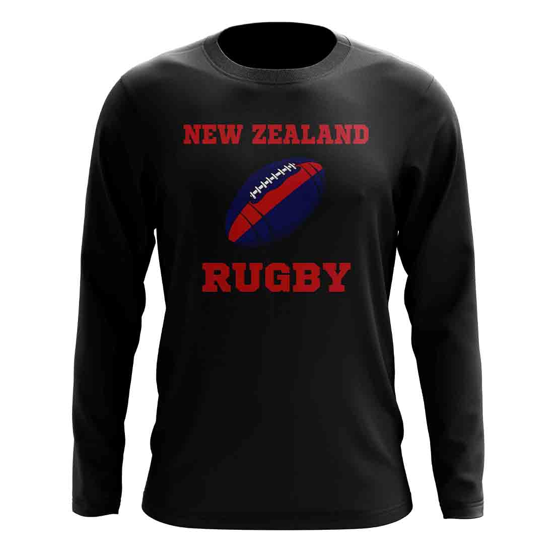 New Zealand Rugby Ball Long Sleeve Tee (Black)_1