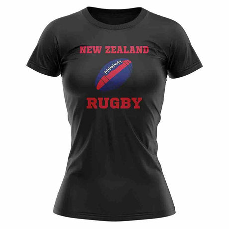 New Zealand Rugby Ball T-Shirt (Black) - Ladies_1