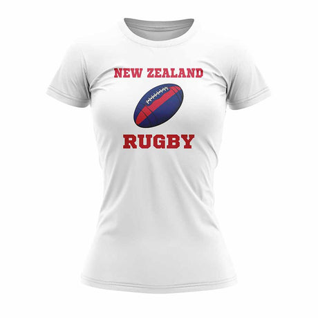 New Zealand Rugby Ball T-Shirt (White)  - Ladies_1