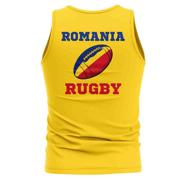 Romania Rugby Ball Tank Top (Yellow)_1