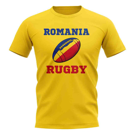 Romania Rugby Ball T-Shirt (Yellow)_1