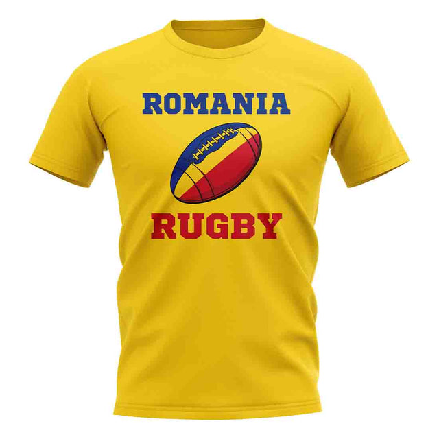 Romania Rugby Ball T-Shirt (Yellow)_1