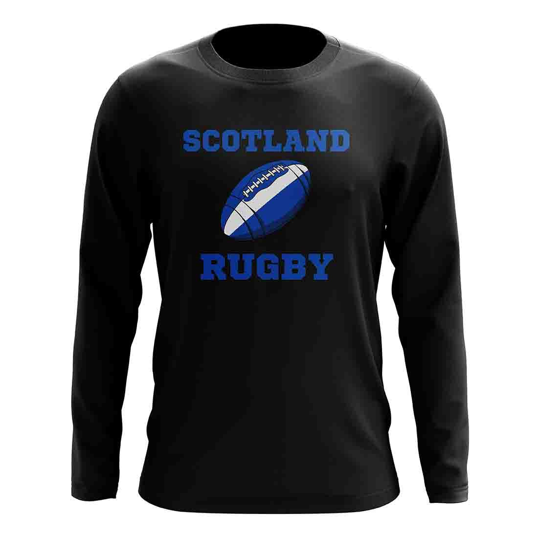 Scotland Rugby Ball Long Sleeve Tee (Black)_1