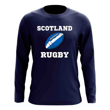 Scotland Rugby Ball Long Sleeve Tee (Navy)_1