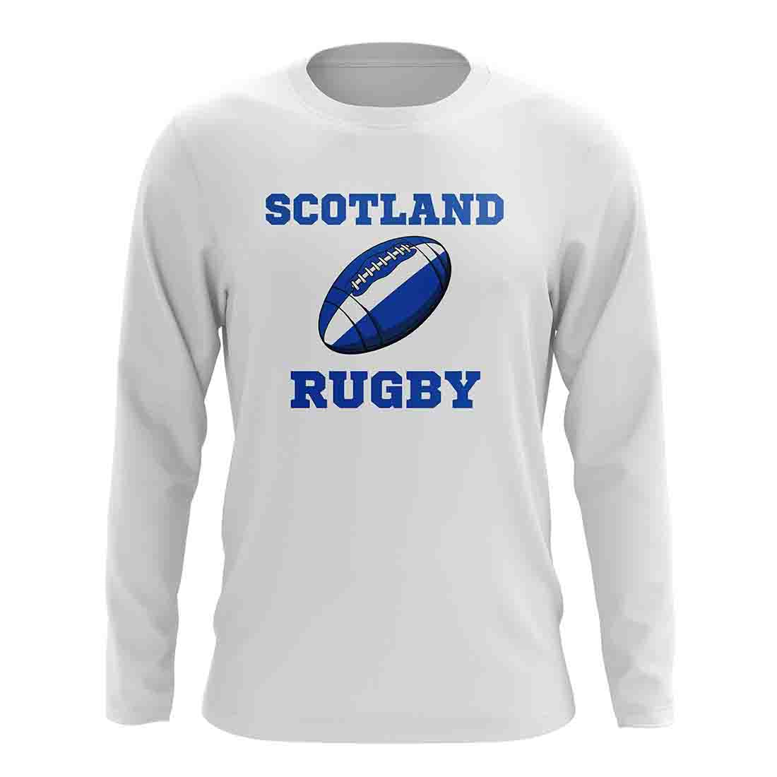 Scotland Rugby Ball Long Sleeve Tee (White)_1