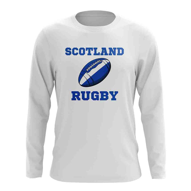 Scotland Rugby Ball Long Sleeve Tee (White)_1