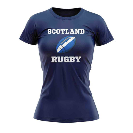 Scotland Rugby Ball T-Shirt (Navy) - Ladies_1