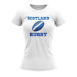 Scotland Rugby Ball T-Shirt (White) - Ladies_1