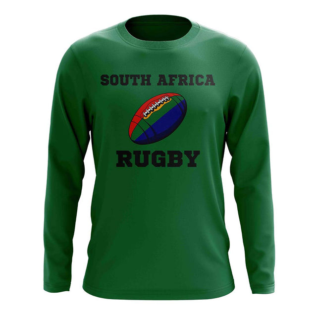 South Africa Rugby Ball Long Sleeve Tee (Green)_1