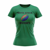 South Africa Rugby Ball T-Shirt (Green) - Ladies_1