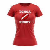 Tonga Rugby Ball T-Shirt (Red) - Ladies_1
