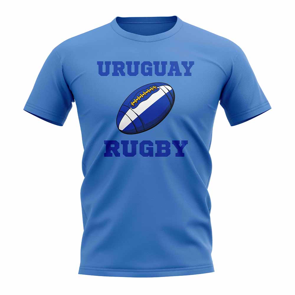 Uruguay Rugby Ball T-Shirt (Sky Blue)_1