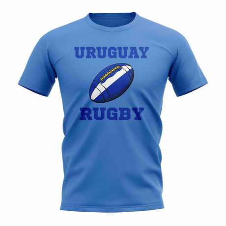 Uruguay Rugby Ball T-Shirt (Sky Blue)_1