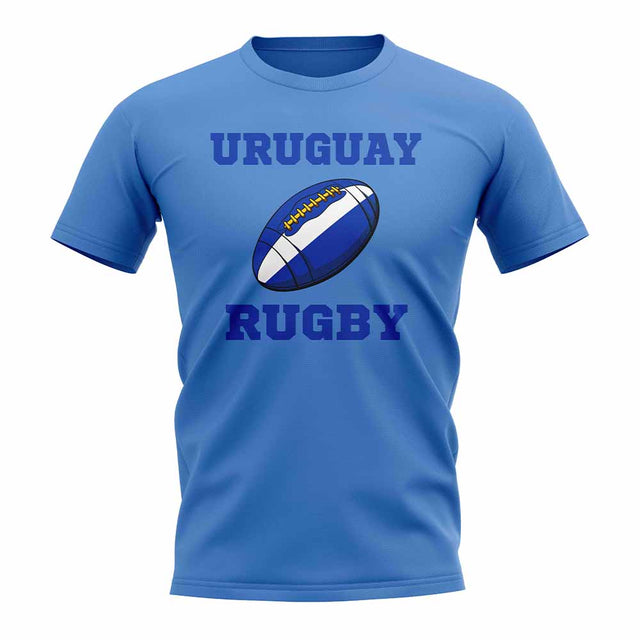 Uruguay Rugby Ball T-Shirt (Sky Blue)_1