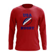 USA Rugby Ball Long Sleeve Tee (Red)_1