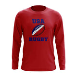USA Rugby Ball Long Sleeve Tee (Red)_1