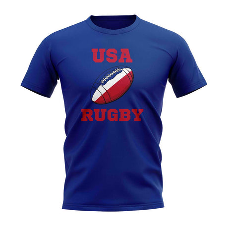 USA Rugby Ball T-Shirt (Blue)_1
