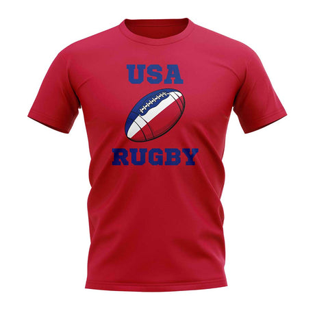 USA Rugby Ball T-Shirt (Red)_1