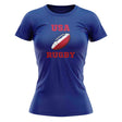 USA Rugby Ball T-Shirt (Blue) - Ladies_1