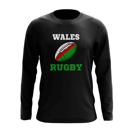 Wales Rugby Ball Long Sleeve Tee (Black)_1