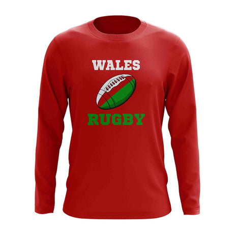 Wales Rugby Ball Long Sleeve Tee (Red)_1