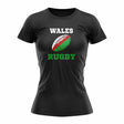 Wales Rugby Ball T-Shirt (Black) - Ladies_1