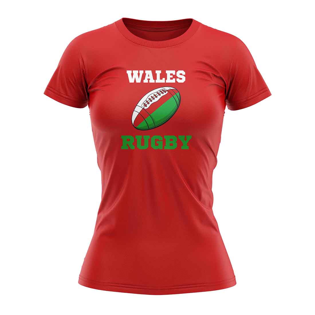 Wales Rugby Ball T-Shirt (Red) - Ladies_1
