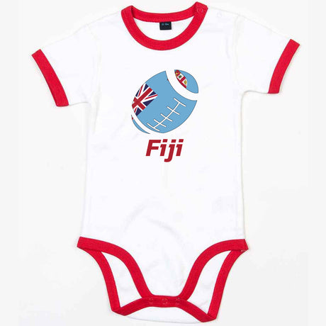 Fiji Rugby Ringer Bodysuit - White/Red (Baby)_0