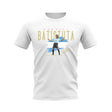 Gabriel Batistuta Argentina Football Celebration T-Shirt (White)_0