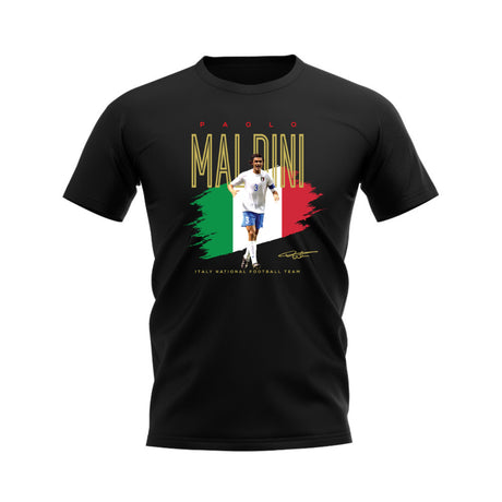 Paolo Maldini Italy Football Celebration T-Shirt (Black)_0