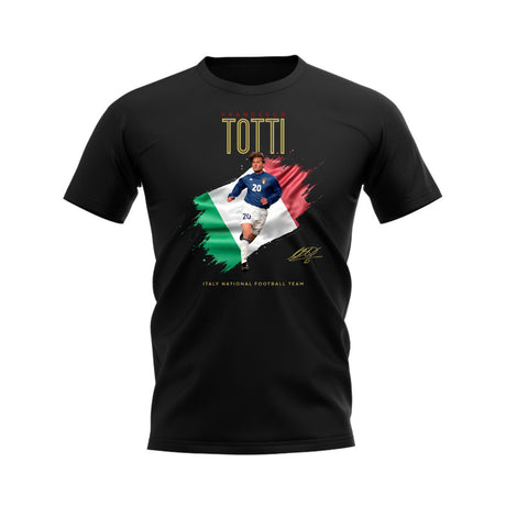 Francesco Totti Italy Image T-Shirt (Black)_0