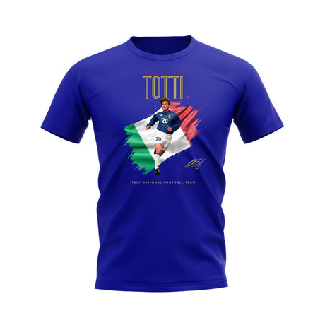 Francesco Totti Italy Image T-Shirt (Blue)_0
