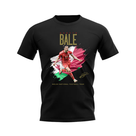 Gareth Bale Wales Celebration T-Shirt (Black)_0