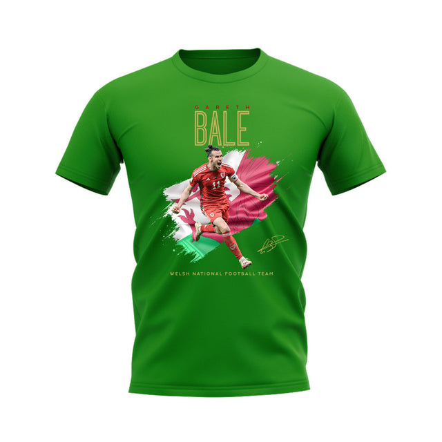 Gareth Bale Wales Celebration T-Shirt (Green)_0