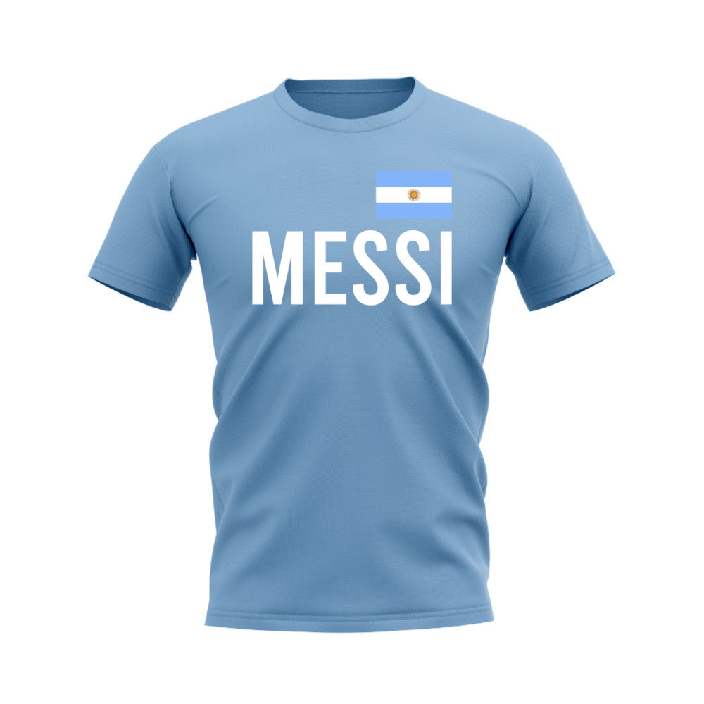 Lionel Messi Argentina Name T-shirt (Sky Blue)_0