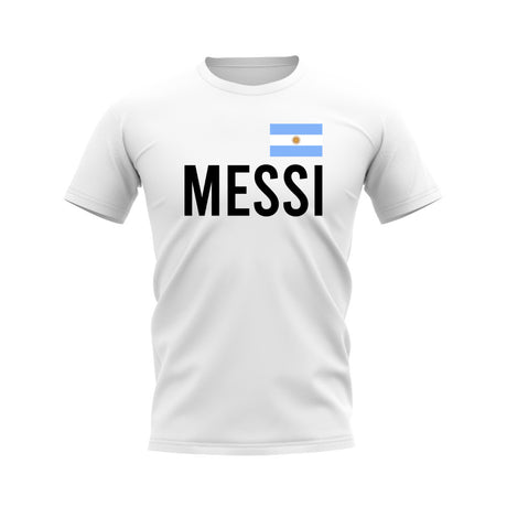 Lionel Messi Argentina Name T-shirt (White)_0