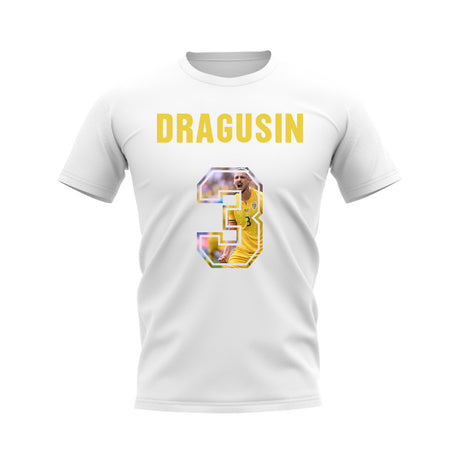 Radu Dragusin Name And Number Romania T-Shirt (White)_0