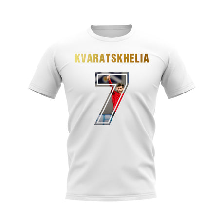 Khvicha Kvaratskhelia Name And Number Georgia T-Shirt (White)_0