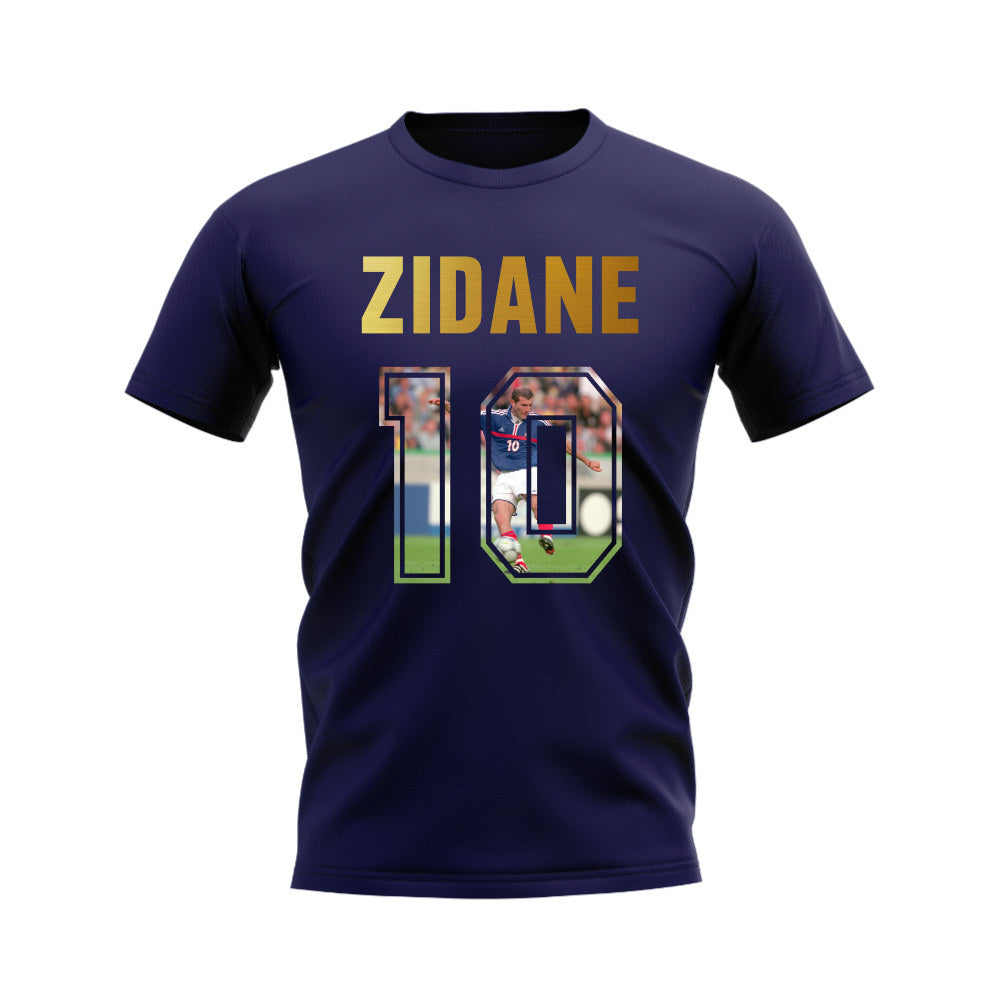 Zinedine Zidane Name And Number France T-Shirt (Navy)_0
