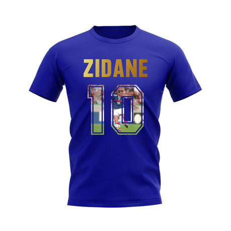 Zinedine Zidane Name And Number France T-Shirt (Blue)_0