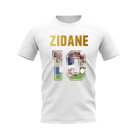 Zinedine Zidane Name And Number France T-Shirt (White)_0